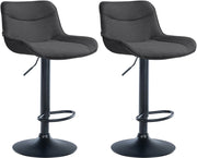 2er Set Barhocker Vonore Stoff schwarz