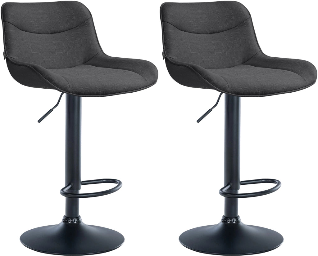2er Set Barhocker Vonore Stoff schwarz