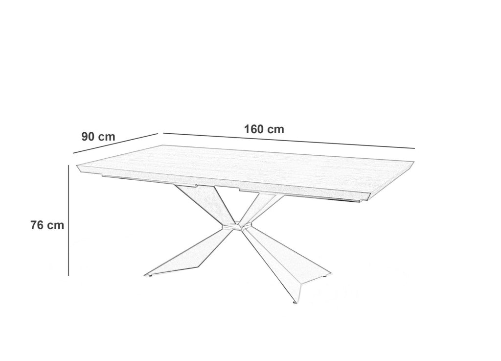 Tavolo Fisso 160x90x76 cm in Rovere Impiallacciato Stark Naturale