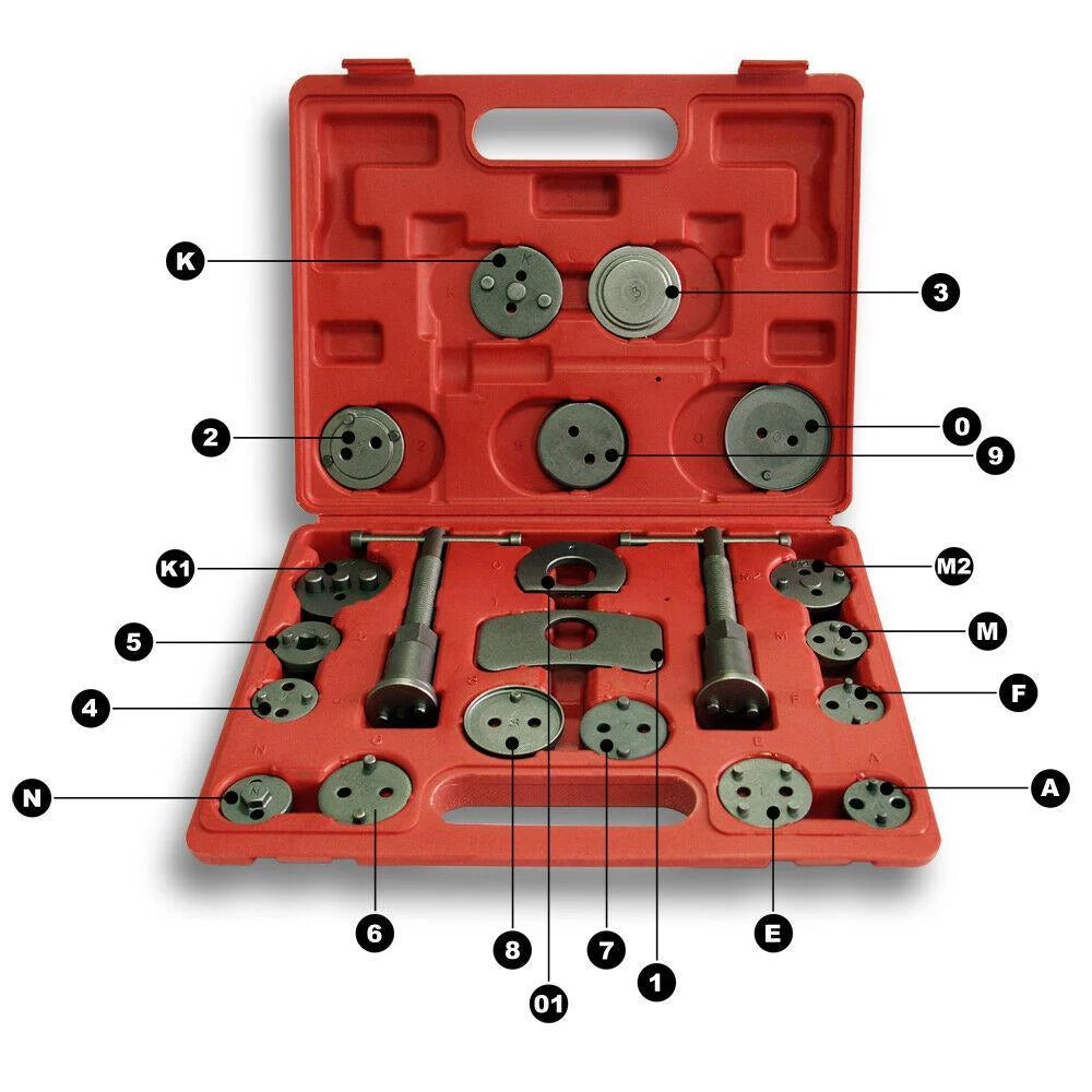 Kit di utensili per il riavvolgimento del pistone del freno 21 pezzi attrezzo per officina auto 16_0002262