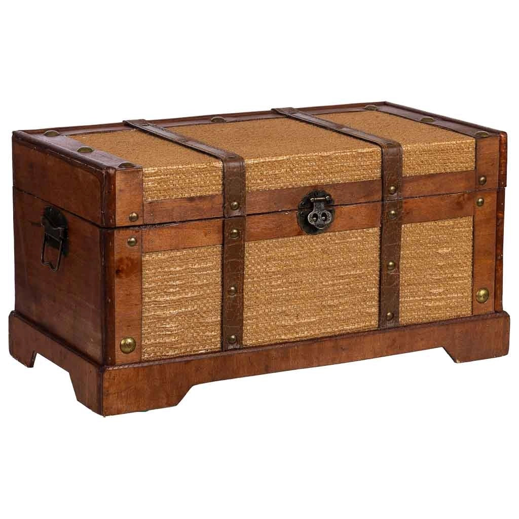 Baule in legno marrone 43x23x22