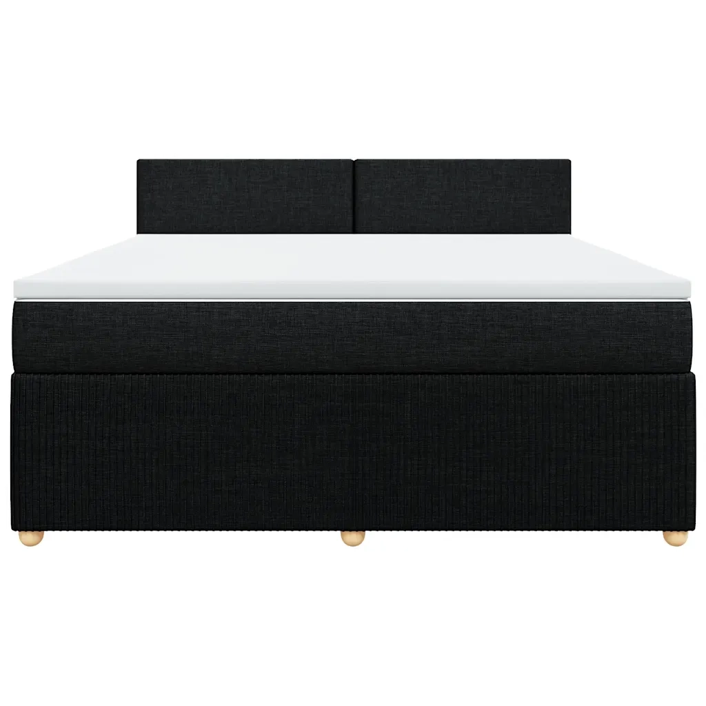 Giroletto a Molle con Materasso Nero 180x200 cm in Tessuto