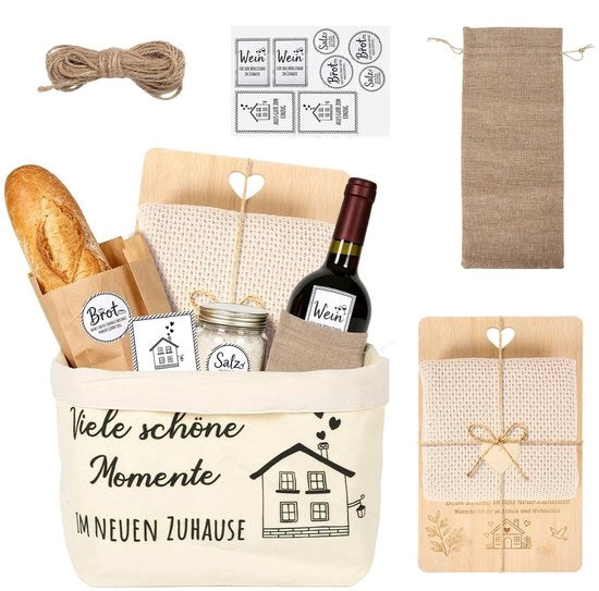 Piatto per taglio e set di accessori in legno per la cucina, regalo per la cerimonia di inaugurazione della casa