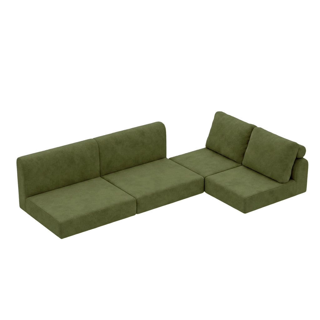DIVANO LETTO Pieghevole Convertibile in Flanella Verde per Piccoli Spazi