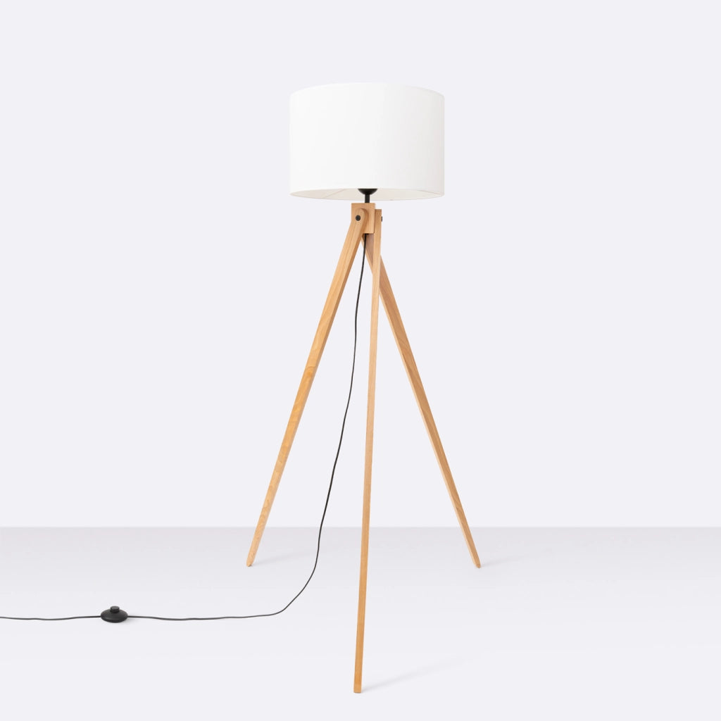 Lampada da tavolo NATT arancione spagnolo 40/25 paralume in tessuto legno naturale 15W LED