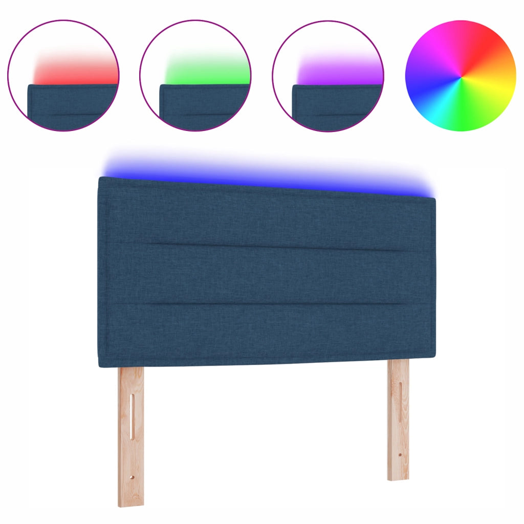 Testiera a LED Design Linee Blu 90 cm Tessuto
