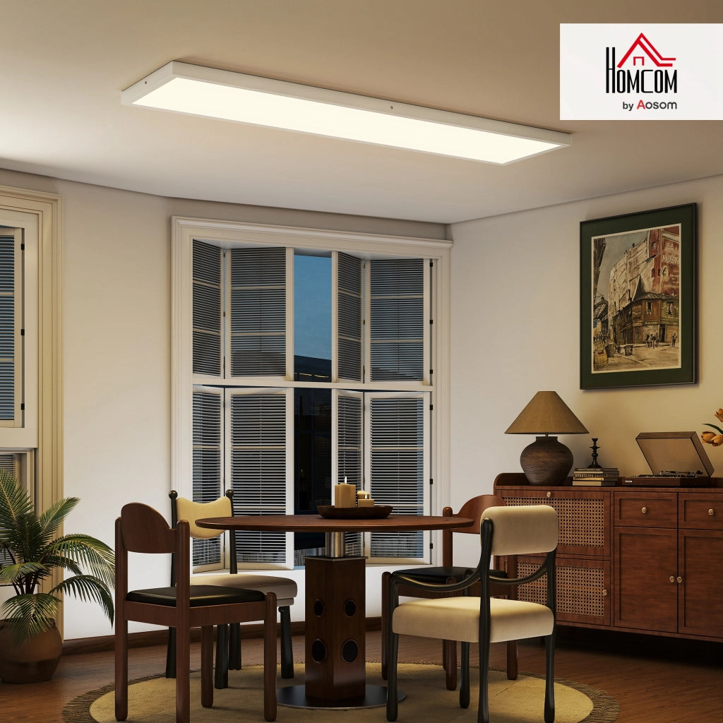 Lampada da Soffitto a 4 Luci ¨C zephmum ¨C Bianco 120x30x3,7 cm