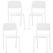Set di 4 sedie da giardino moderne impilabili 48,5 x 44,5 x 81 cm comfort ottimizzato design contemporaneo in PP bianco 20_0011820