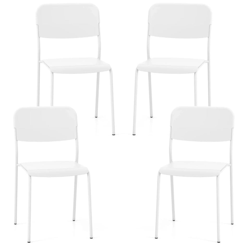 Set di 4 sedie da giardino moderne impilabili 48,5 x 44,5 x 81 cm comfort ottimizzato design contemporaneo in PP bianco 20_0011820