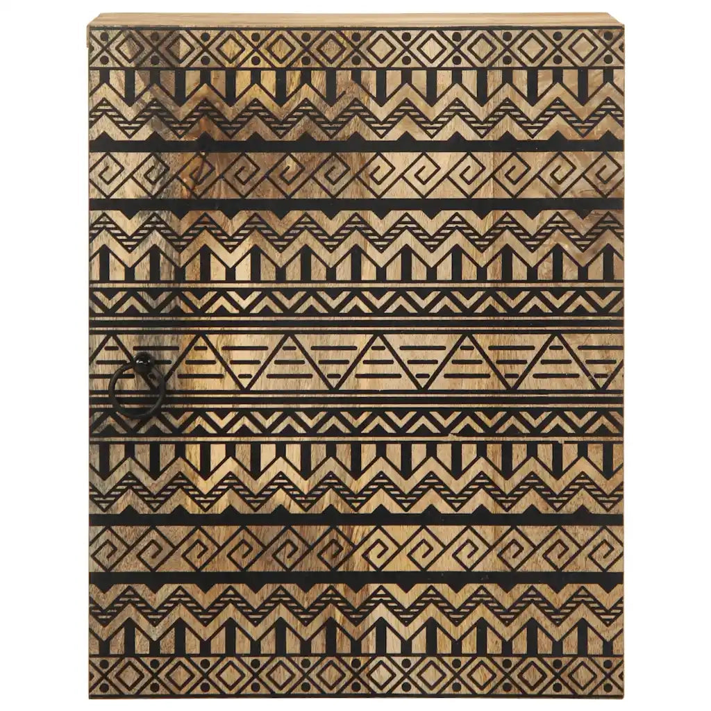 Mobile Pensile da Bagno Nero 38x33,5x48 cm Legno Massello Mango 4018648