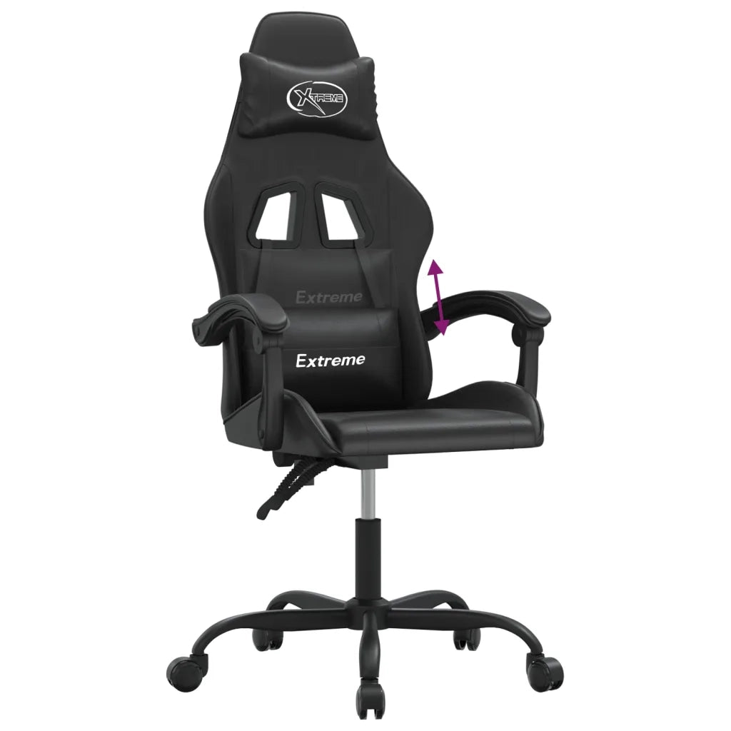 vidaXL Sedia da Gaming Nera in Similpelle