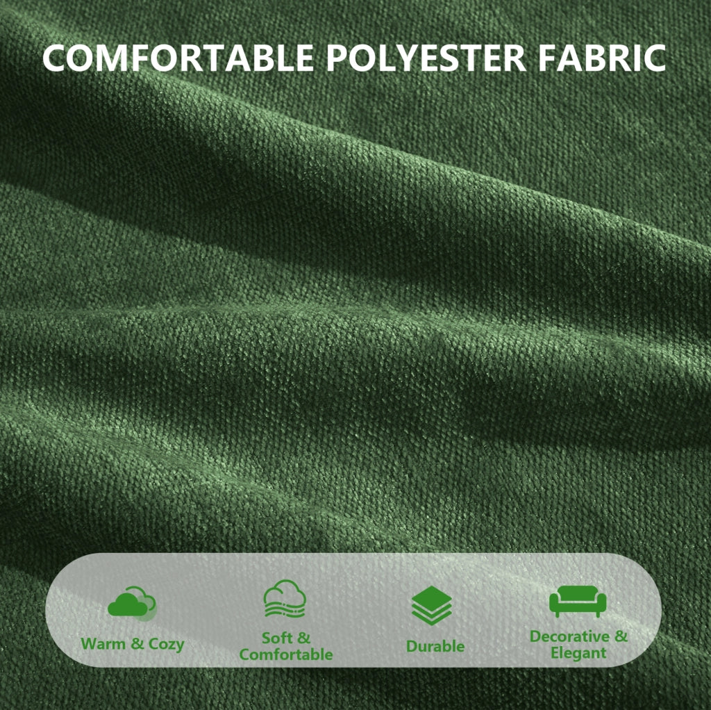 Divano modulare angolare 3 posti con pouf 271x162x67 cm in poliestere verde