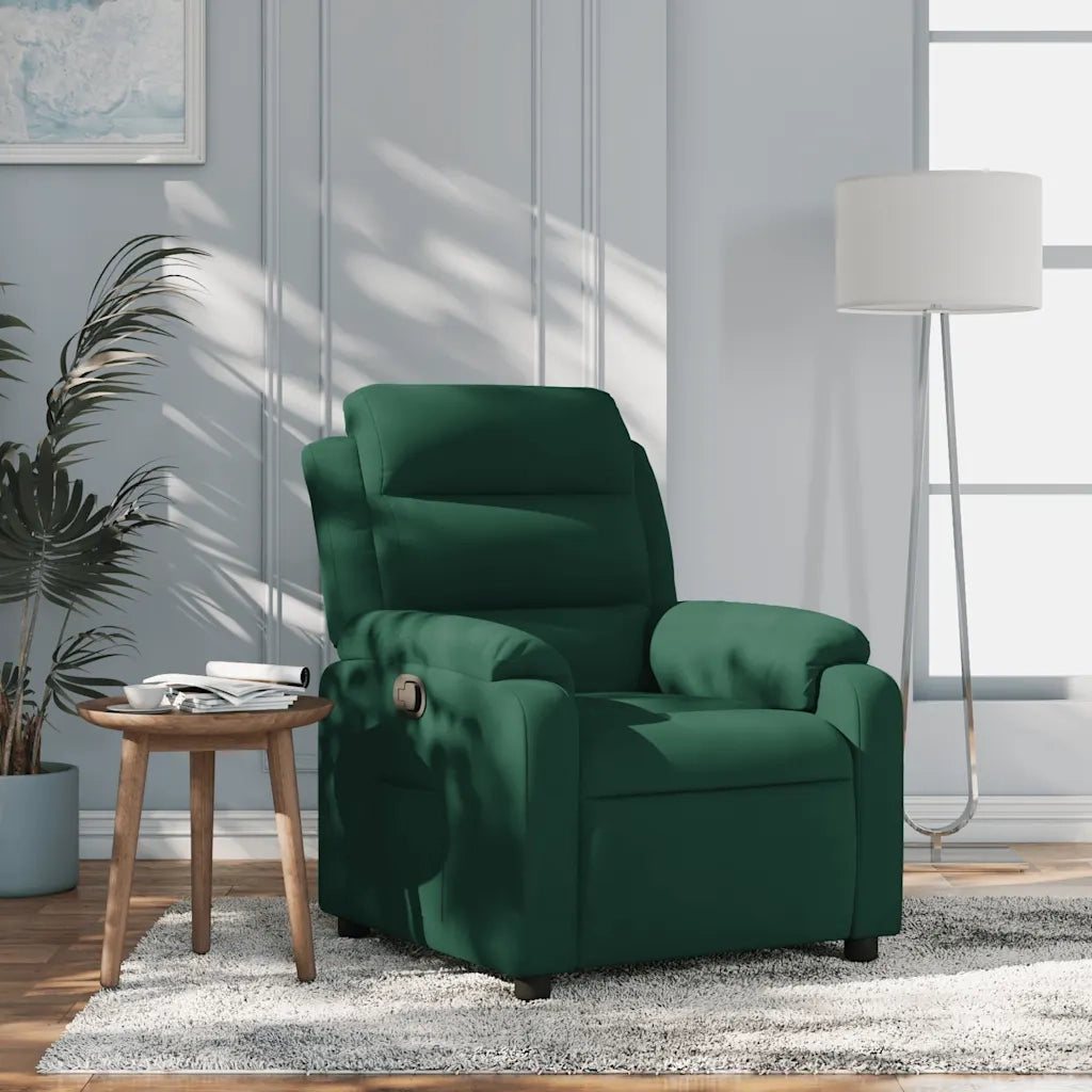 Divano Sedia-Poltrona Reclinabile Verde Scuro in Velluto 851565