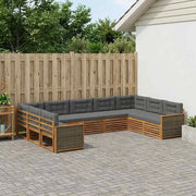 Set di divani da esterno 9 pz Naturale e Antracite 3383830