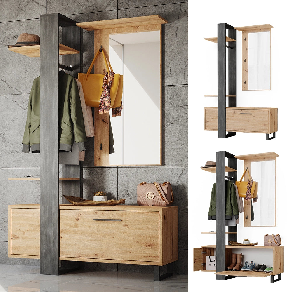 Vicco Armadio da ingresso Marrone 120 x 192 cm