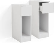 Comodini camera da letto Enton, Bianco, Set di 2, adatto per riporre libri, lampade e oggetti di uso quotidiano
