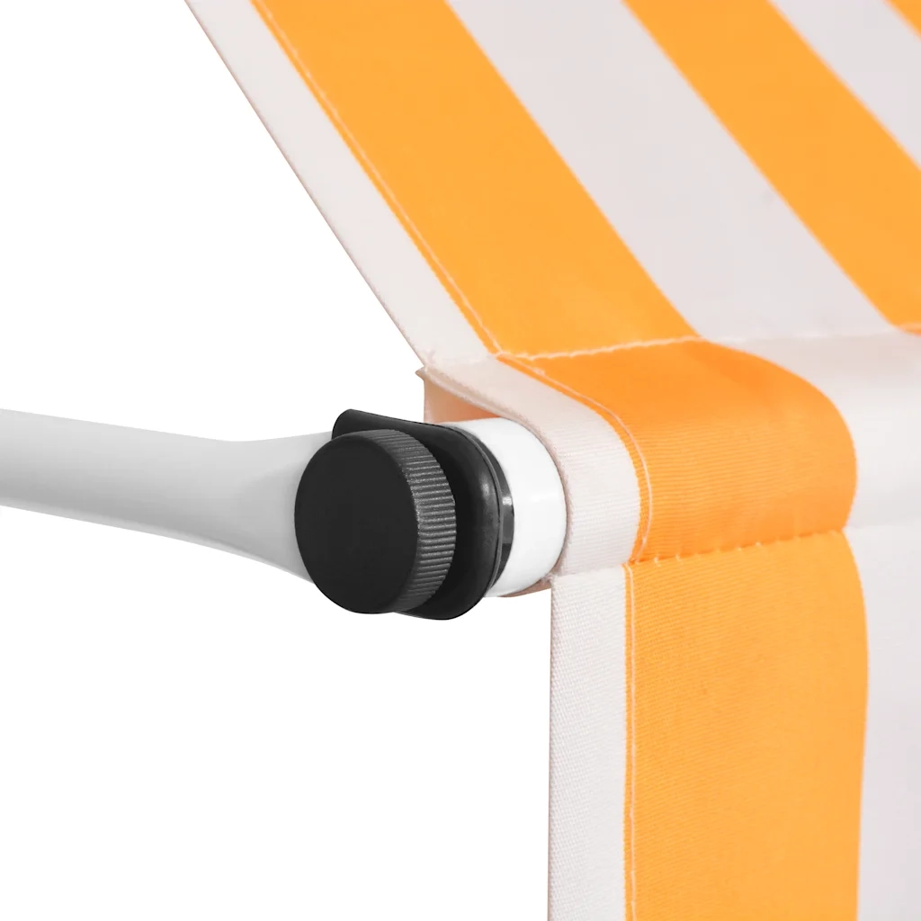 Tenda da Sole Retrattile Manuale-Tenda parasole per Patio 250cm Strisce Arancione Bianco