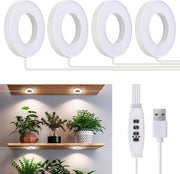 Lampada da Soffitto per Piante - Lampada di Crescita - Lampada di Coltura LED Full Spectrum - 192 Lampada per Piante da Camera - con Timer 3/9/12H - 3 Colori di Illuminazione - Regolabile - Lampade per Piante da Interno - 4 Pack