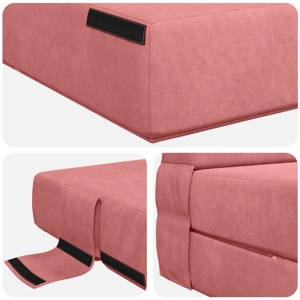 Divano Letto Pieghevole Rosa 70 x 72 x 60 cm Tessuto 900078