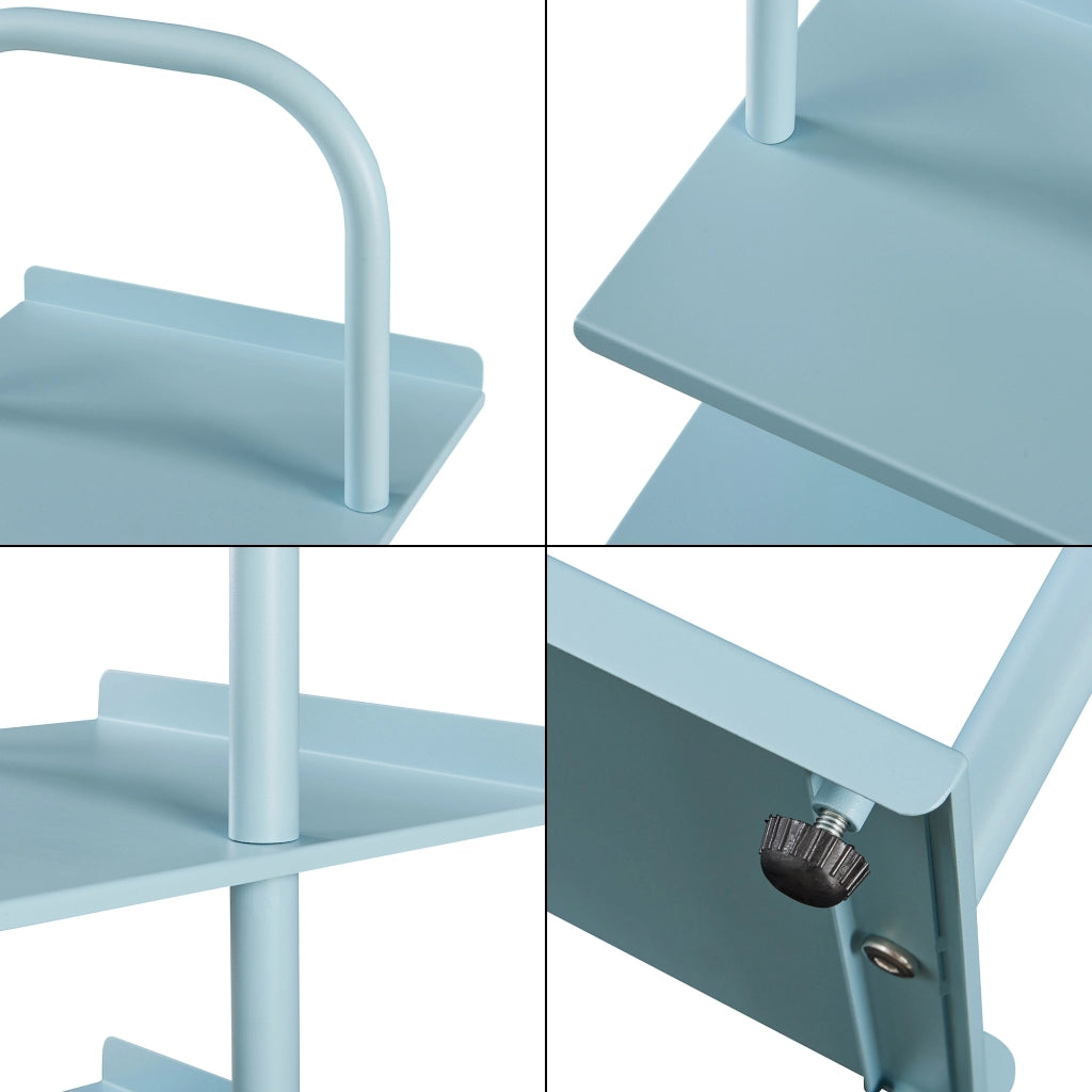 Scarpiera Poytya per Cameretta Scaffale in Acciaio 96x30x27 cm - Blu [en.casa]