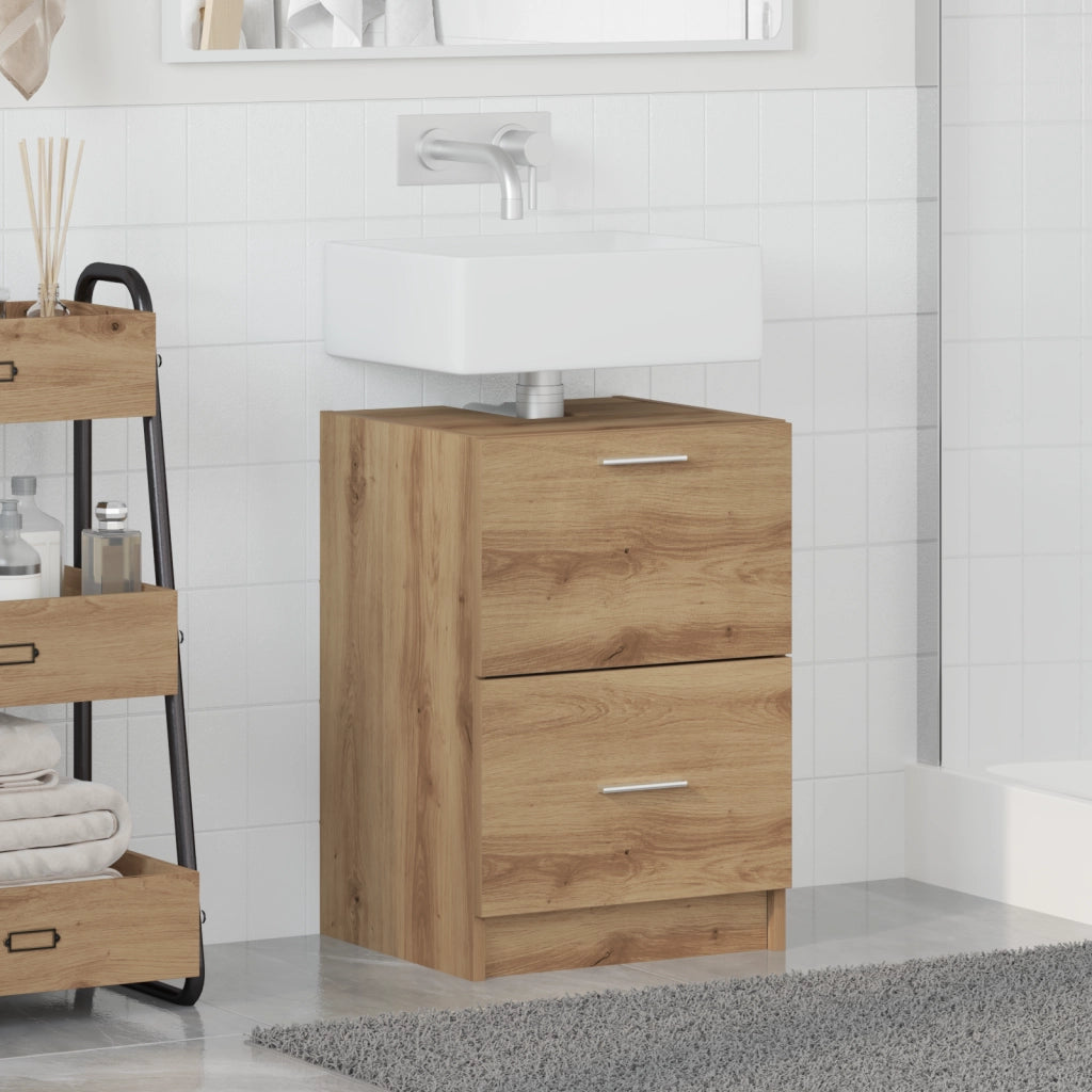 Mobile Lavabo Rovere Artigianale 40x37x59 cm Legno ingegnerizzato
