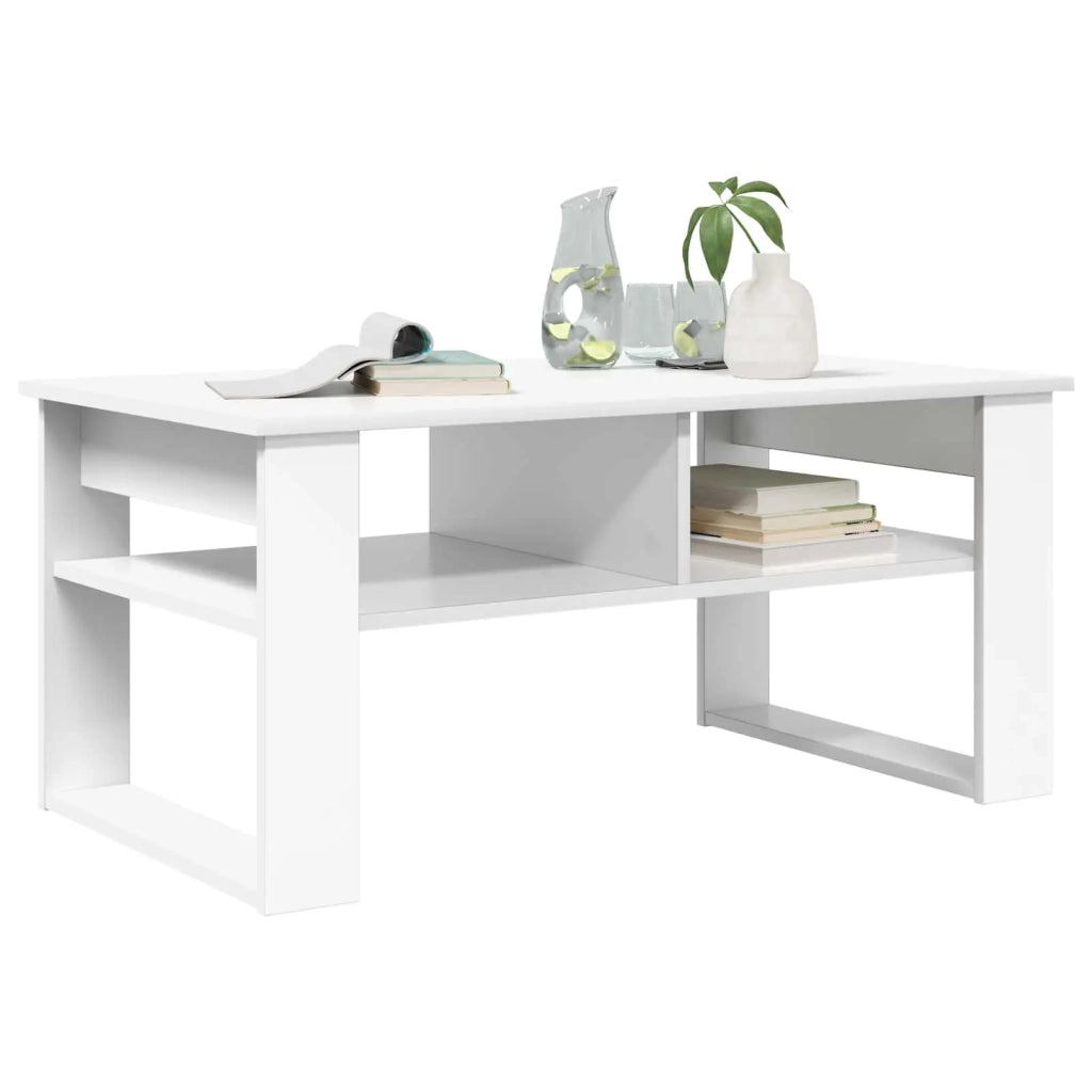 Tavolino da salotto | Tavolino da caff¨¨ | Tavolino da Soggiorno Bianco 96 x 54 x 44 cm Legno multistrato