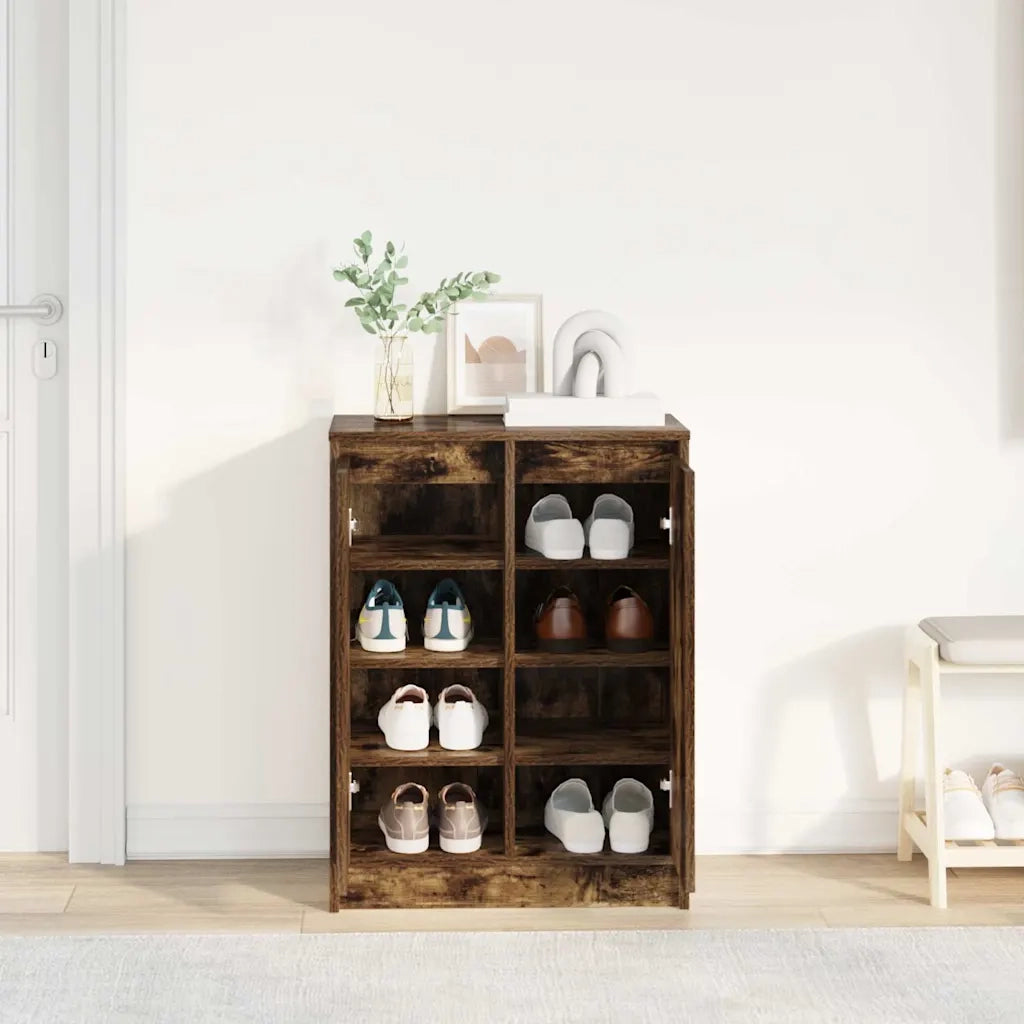 Scarpiera Rovere Fumo 57x34x76 cm in Legno Multistrato 861872