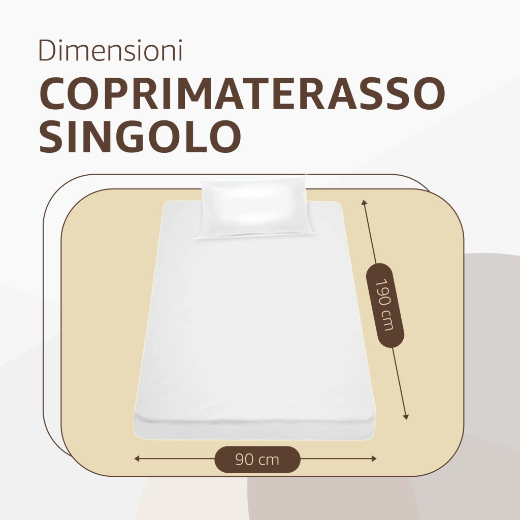 SONIT - Coprimaterasso Impermeabile - Cerata Letto - Copri Materasso Antiacaro Anallergico - Anti Macchia e Umidità Misura: SINGOLO 90X190