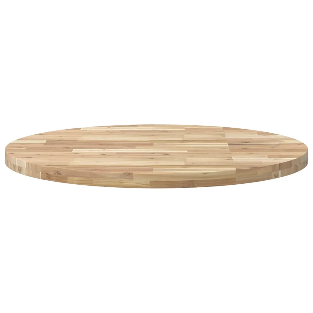 Piano Tavolo Rotondo Ã˜90x4 cm in Legno Massello di Acacia