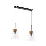 Lampada sospensione nordica nera vetro 2xE27 DOMINO Jupiter