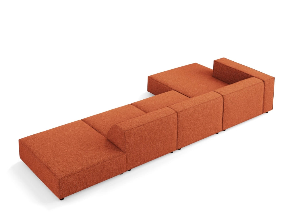 Cosmopolitan Design - Divano angolare sinistro "Arendal" 5 posti in ciniglia terracotta 