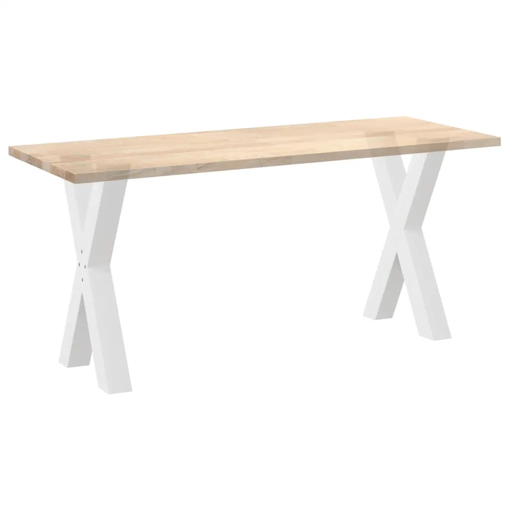 Gambe per tavolo da pranzo a forma di X 2 pz | Piede del tavolo bianche 50x(72-73) cm in acciaio