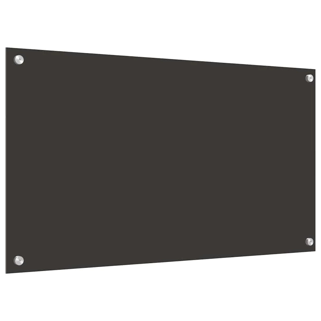 Set di 2 paraschizzi da cucina moderni ed eleganti 90 x 50 cm resistenti al calore in vetro temperato grigio scuro 02_0056245