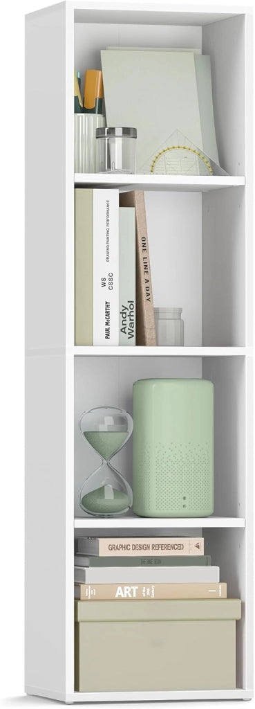 VASAGLE Libreria, Scaffale Libreria a 6 Ripiani, Scaffale Portaoggetti Aperto, 24 x 60 x 178,5 cm, per Soggiorno Studio Sala da Pranzo, Bianco Nuvola LBC169T14
