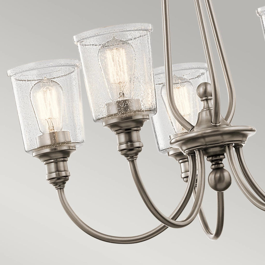 Lampadario classico Waverly vetro pewter 5xE27 Kichler