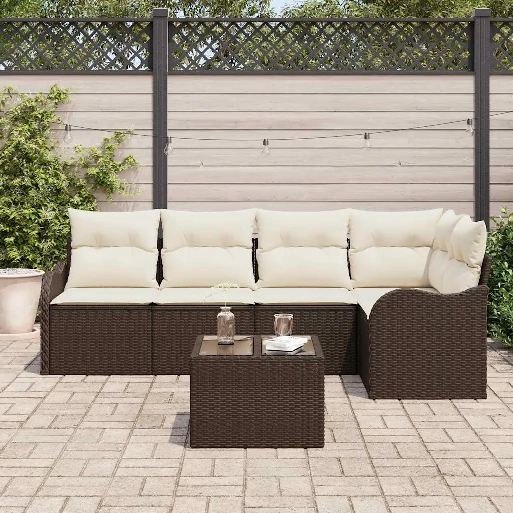 Set Divano da Giardino 6 pcs Marrone polyrattan 3354377