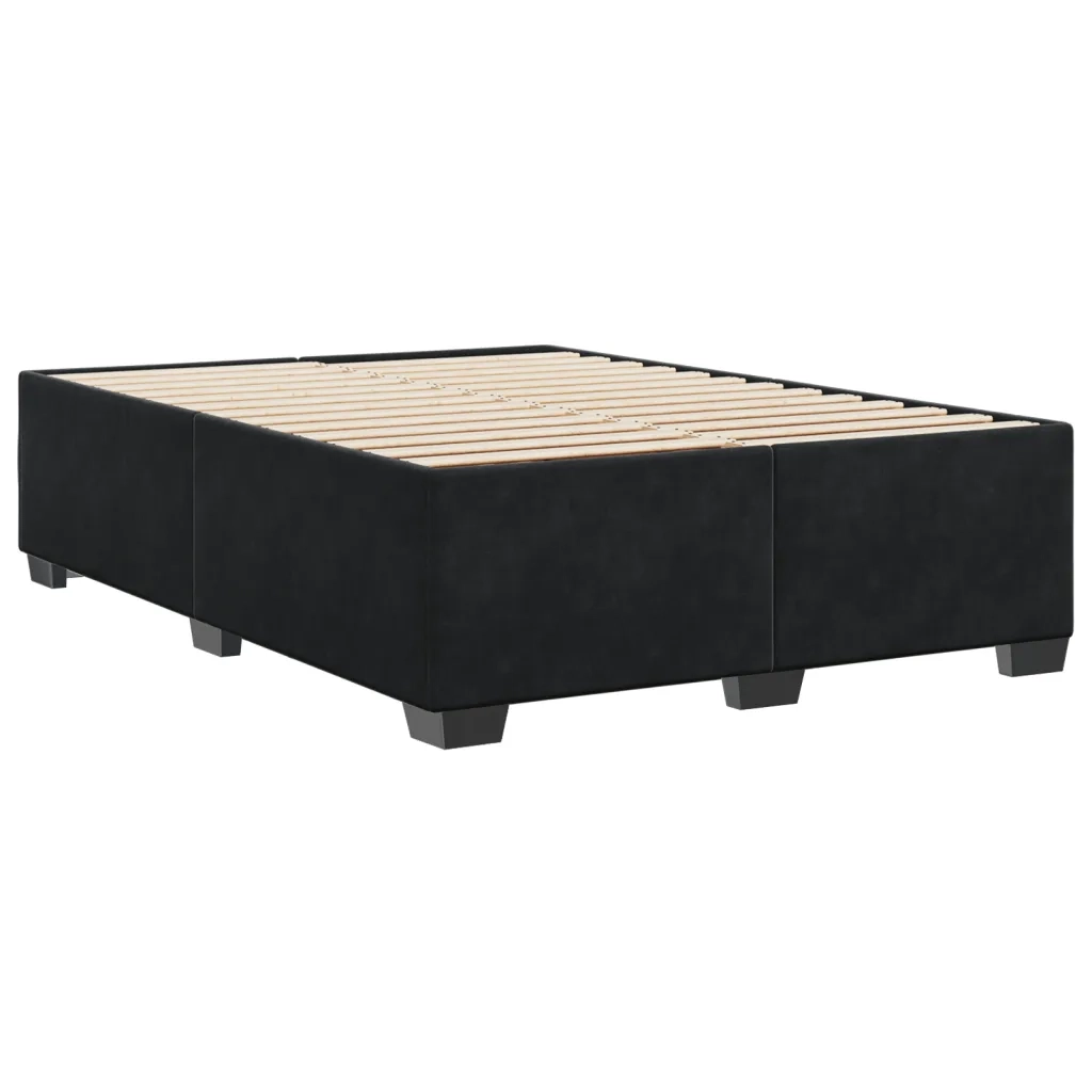 Giroletto senza Materasso-Struttura Letto Nero 160x200 cm in Velluto 156563