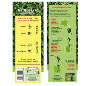 KIT INSETTICIDA ANTIZANZARE PRONTO ALL'USO TANICA LT 2 CON LANCIA E SPRUZZATORE
