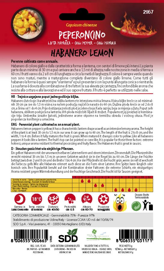 HOT PEPPERS HABANERO LEMON