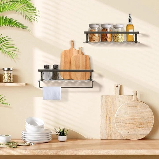 Scaffale da cucina - Pannello per parete / Set di decorazione sorprendente da 2 pezzi