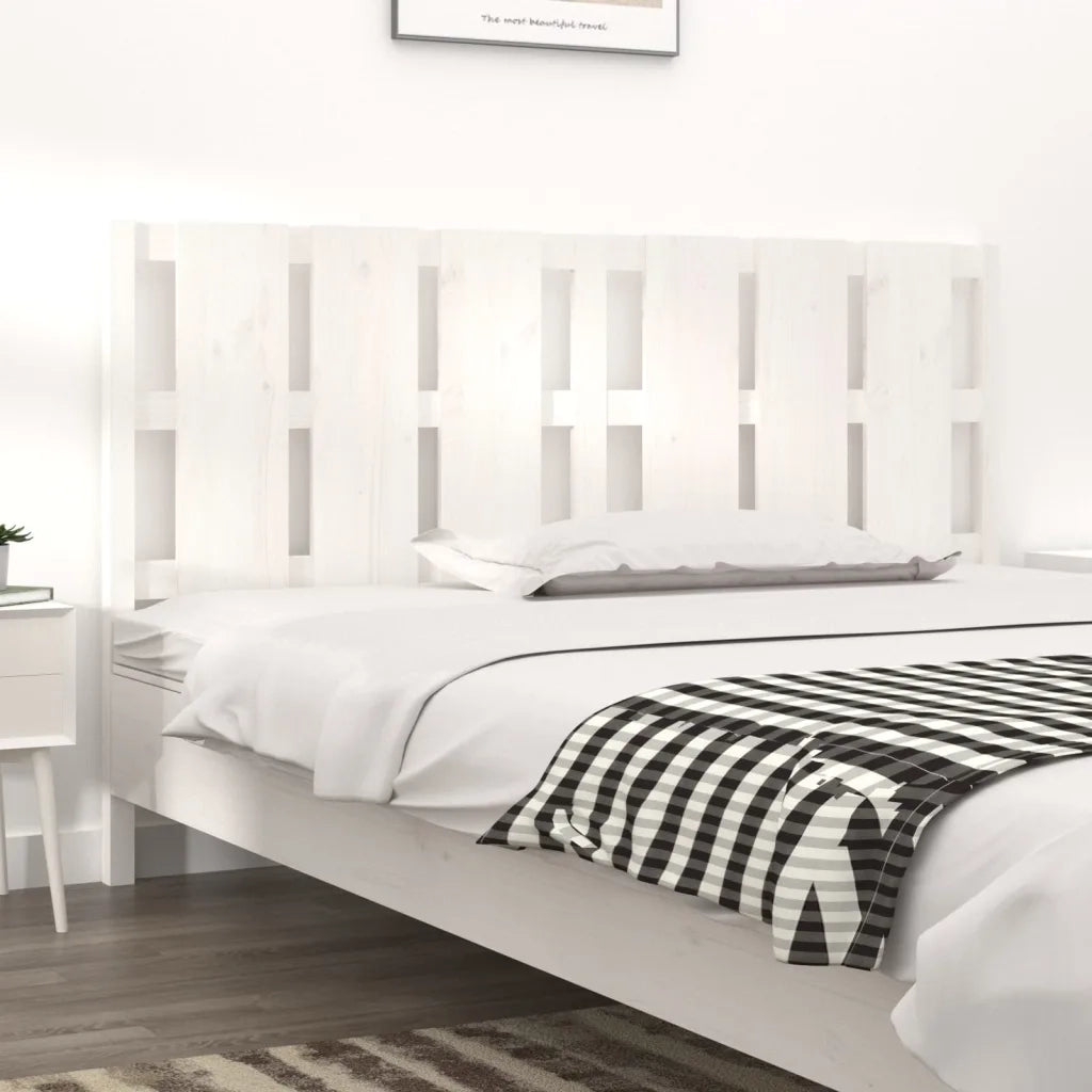 Testiera per Letto-Testata-Testiera Decorativa Bianca 165,5x4x100 cm Legno Massello di Pino 446177