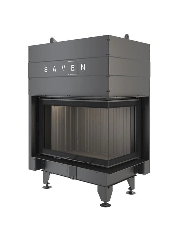 Caminetto ad angolo Nero Inserto Apertura destra Energy Up 75x50x47 (15,1 kW) ECO