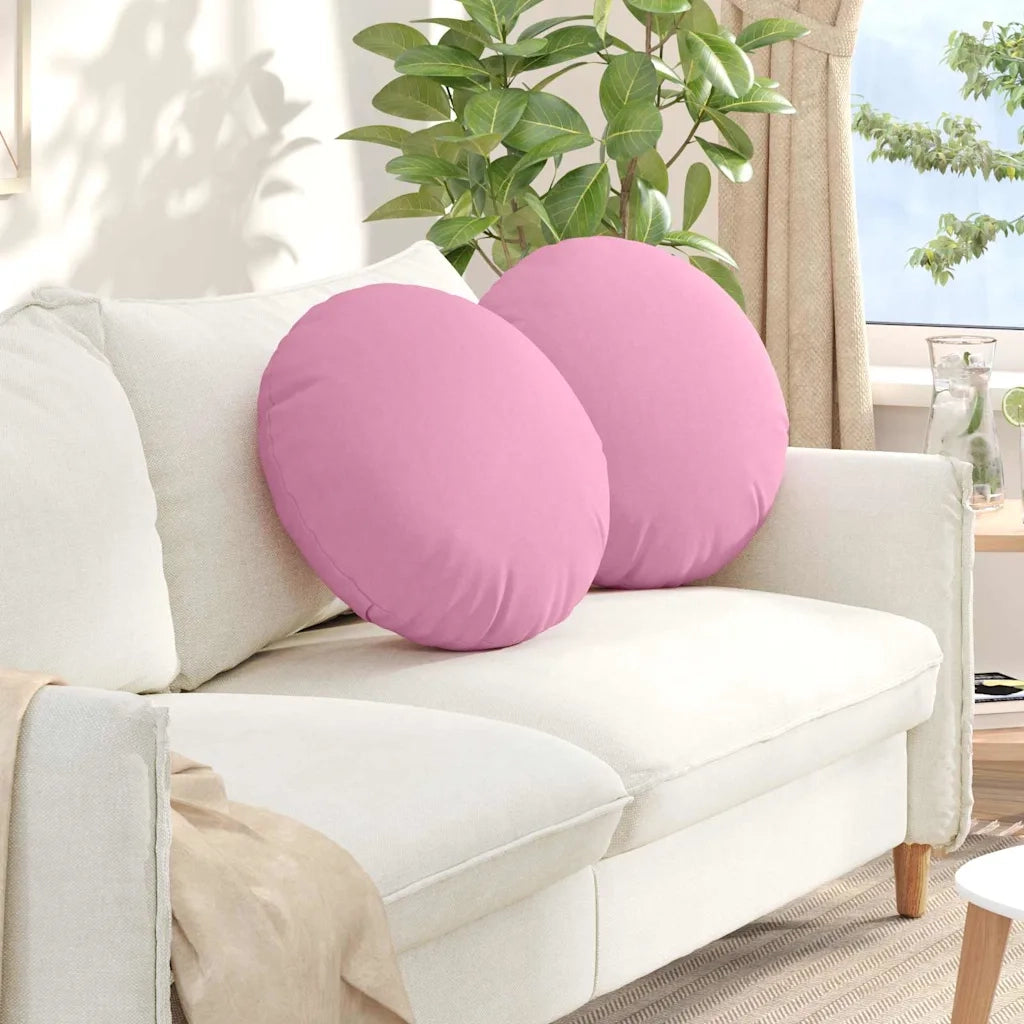 Cuscini per Seduta 2 pcs Rosa Ø50 x 19 cm Tessuto 42014172