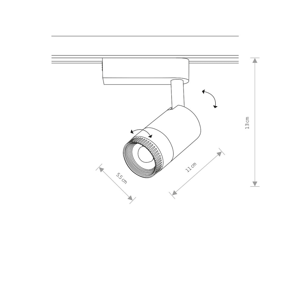 Faretto su binario Nowodvorski ZOOM LED 9W 3000K bianco