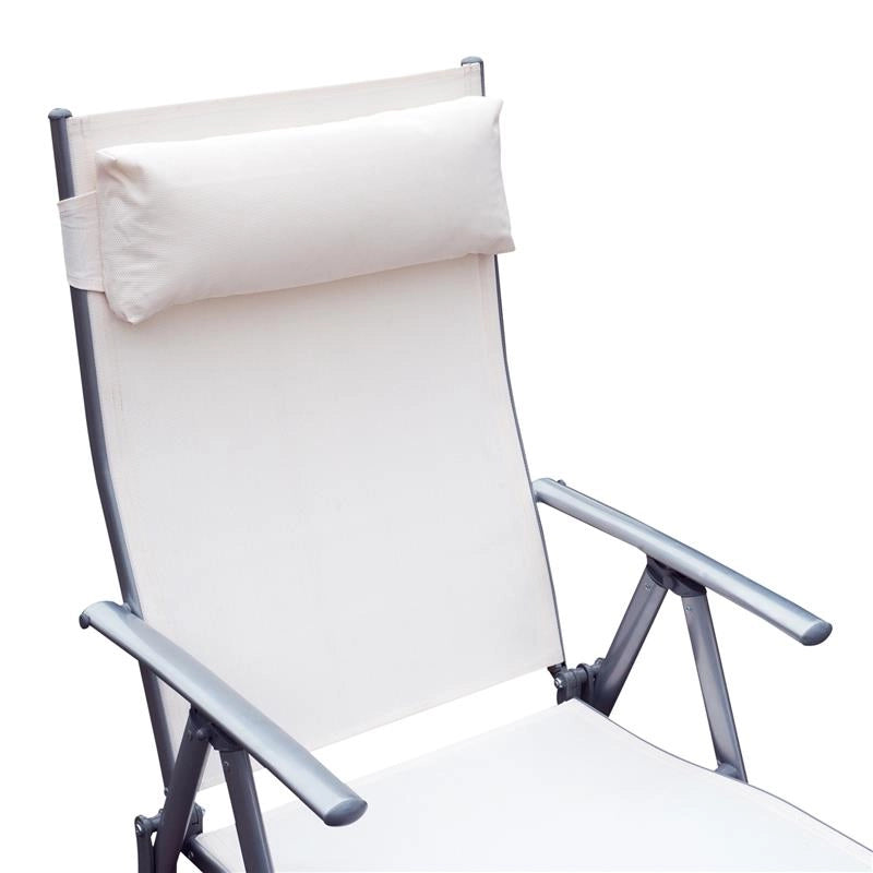 SDRAIO PRENDISOLE RELAX RECLINABILE PIEGHEVOLE CON CUSCINO BEIGE 137 X 63.5 X 100 CM