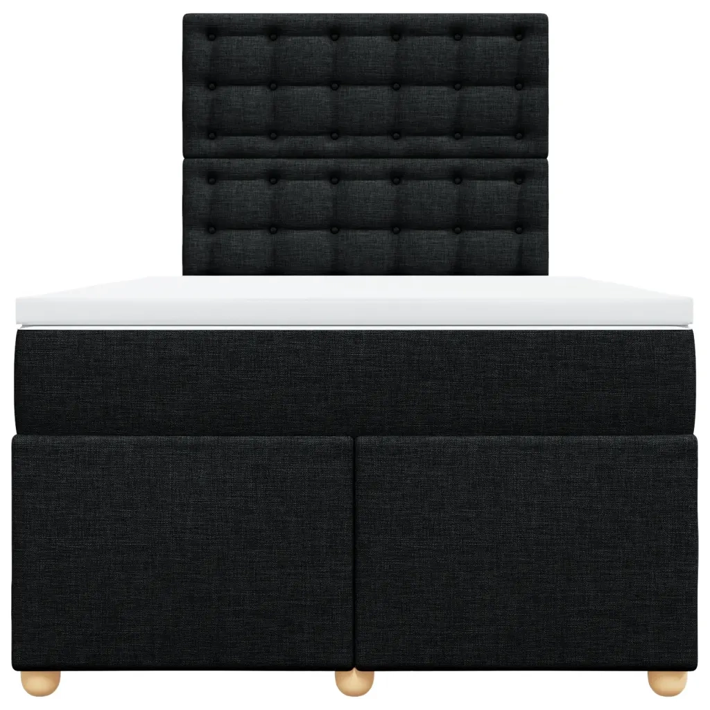 Giroletto a Molle con Materasso Nero 120x190 cm in Tessuto