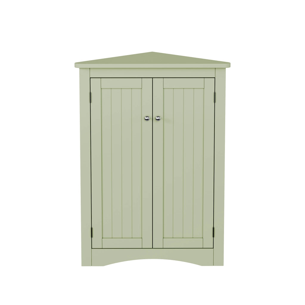 Mobile angolare con 2 ante e 3 vani; antiribaltamento - per bagno - in MDF - 61.5x80 cm - verde