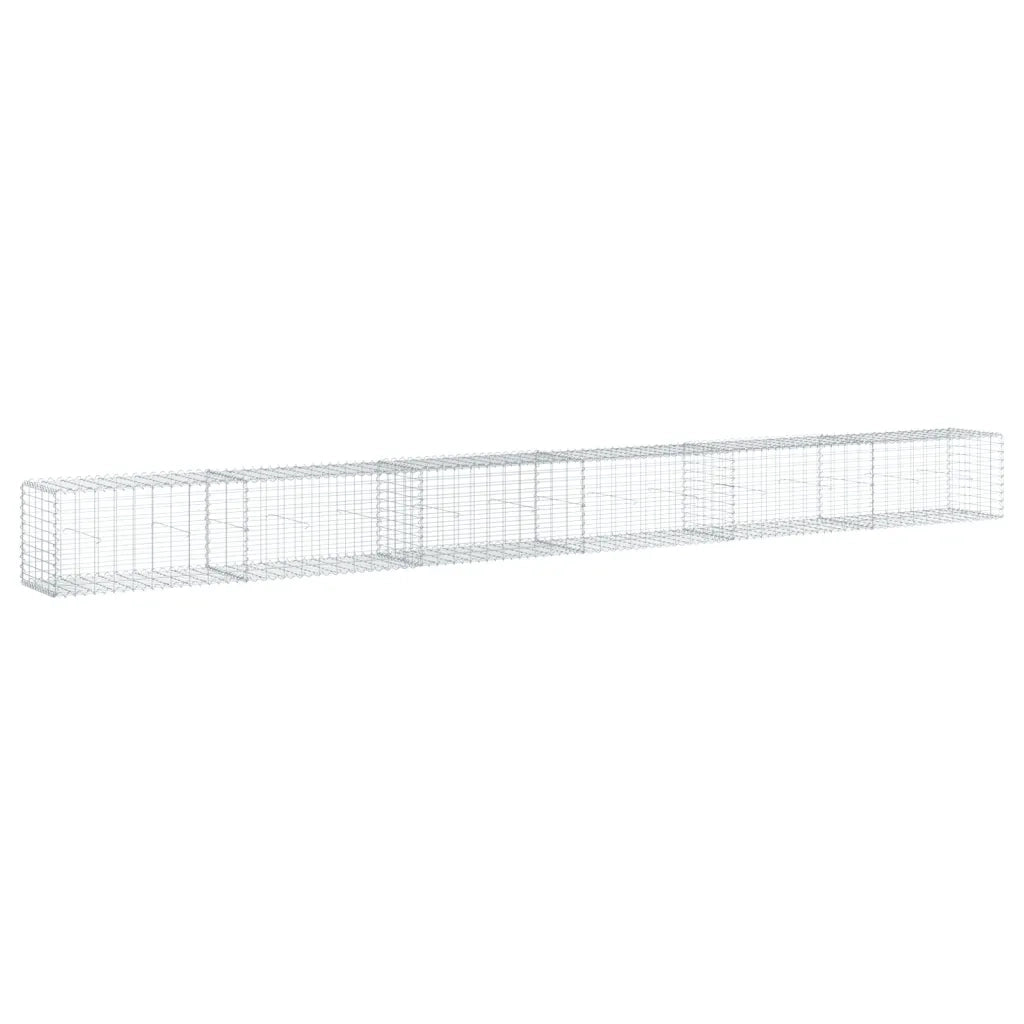 Cesto Gabbione con Copertura 600x50x50 cm in Ferro Zincato 3295137