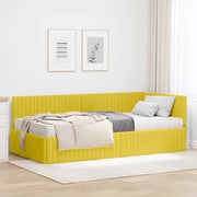 Struttura Letto Angolare con Materasso 2 pz-Giroletto con materasso Giallo Velluto 674142