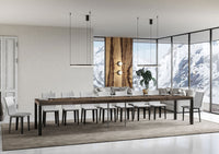 Tavolo Allungabile 120/380x90 cm Everyday Premium Noce Gambe Antracite